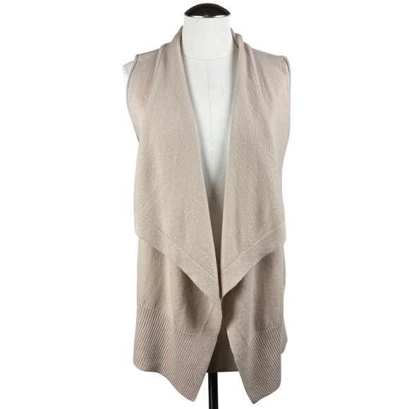 Neiman Marcus Women's The Cashmere Collection Vest M Open Front Sleeveless Knit - Picture 1 of 9
